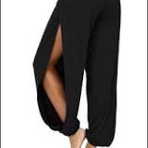 Lululemon black yoga pants w/ side slit 6